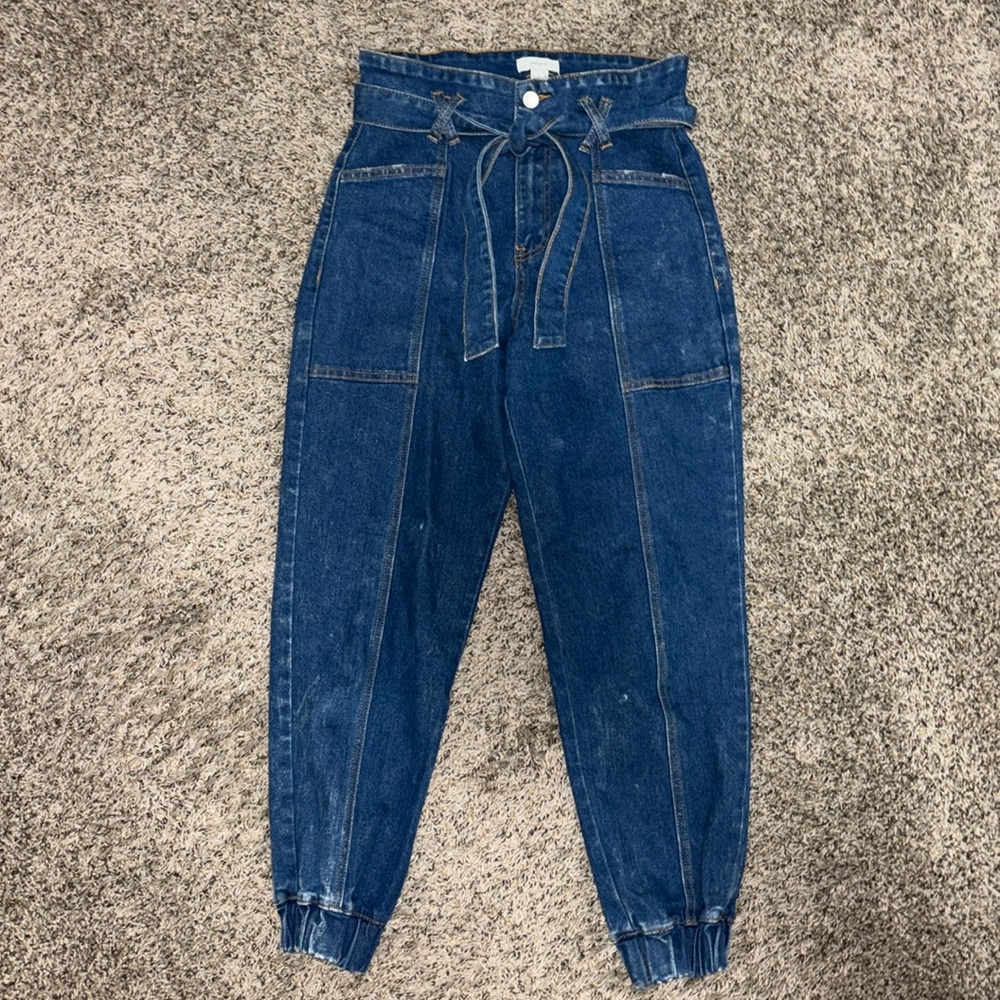 Denim Tie Joggers